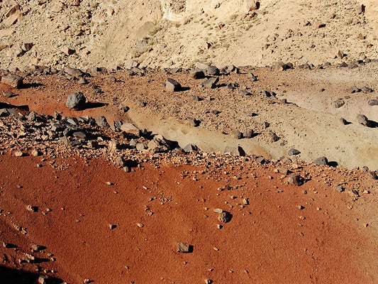 Abstract view of a natural environment with rocks and orange tones